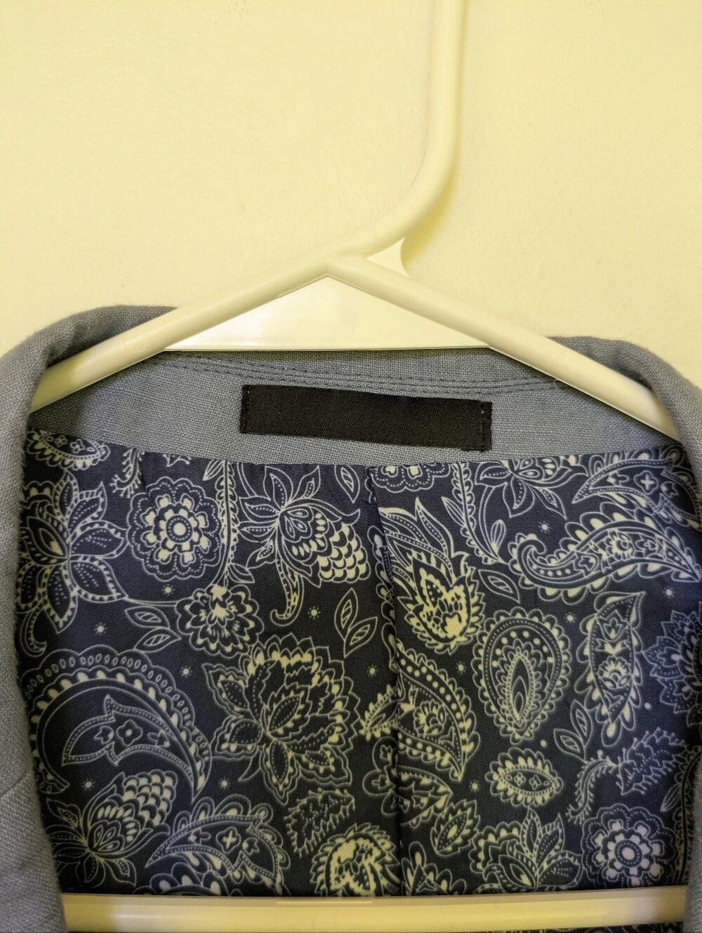 Lauren Ralph Lauren Blazer Jacket 50L Blue 100% Linen 2 Button Paisley Liner